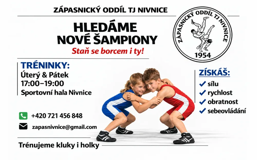 Náborový plakát zápasnického oddílu TJ Nivnice